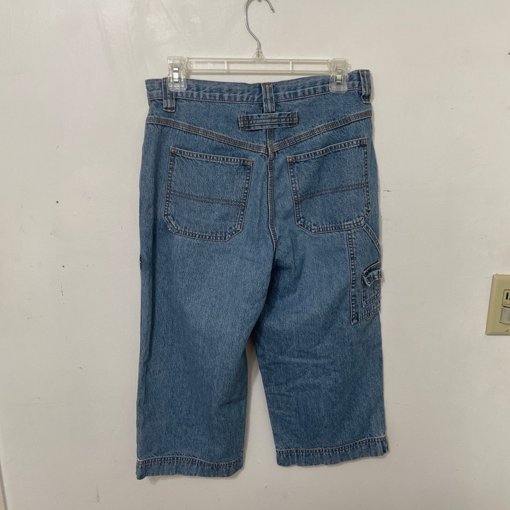 Christopher & Banks Womens Carpenter Capri Jeans Blue Floral Trim Denim Size 6 - Picture 4 of 4
